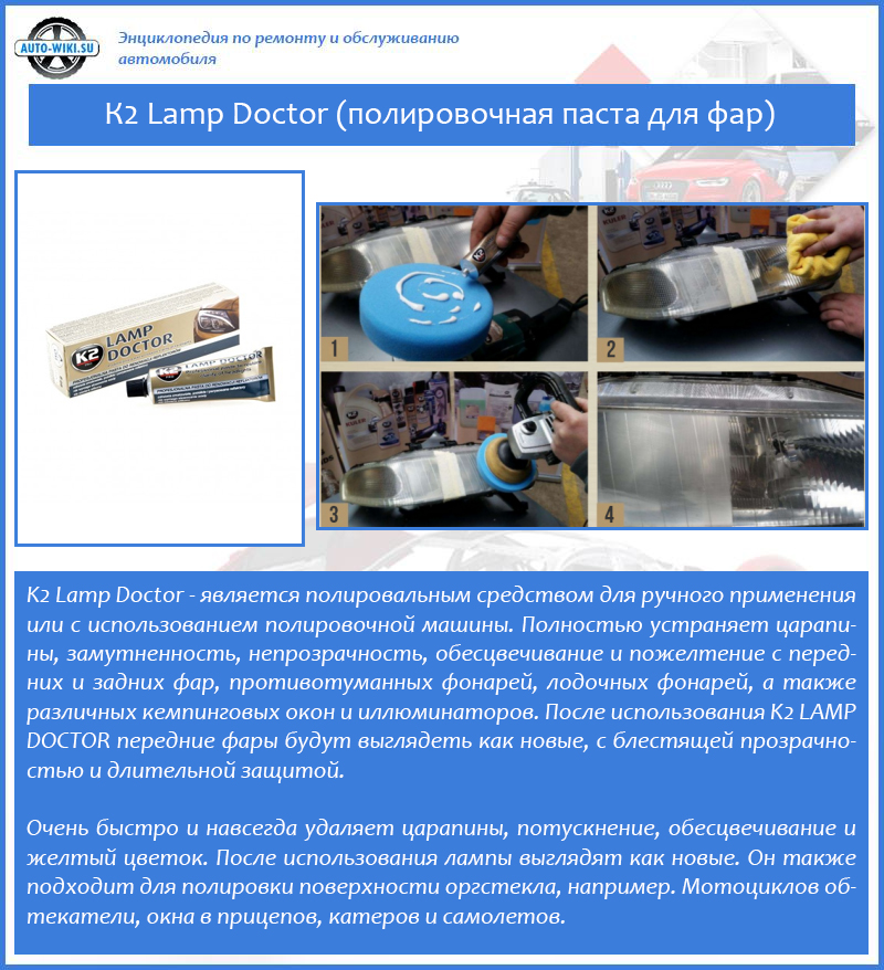 К2 Lamp Doctor (полировочная паста для фар)